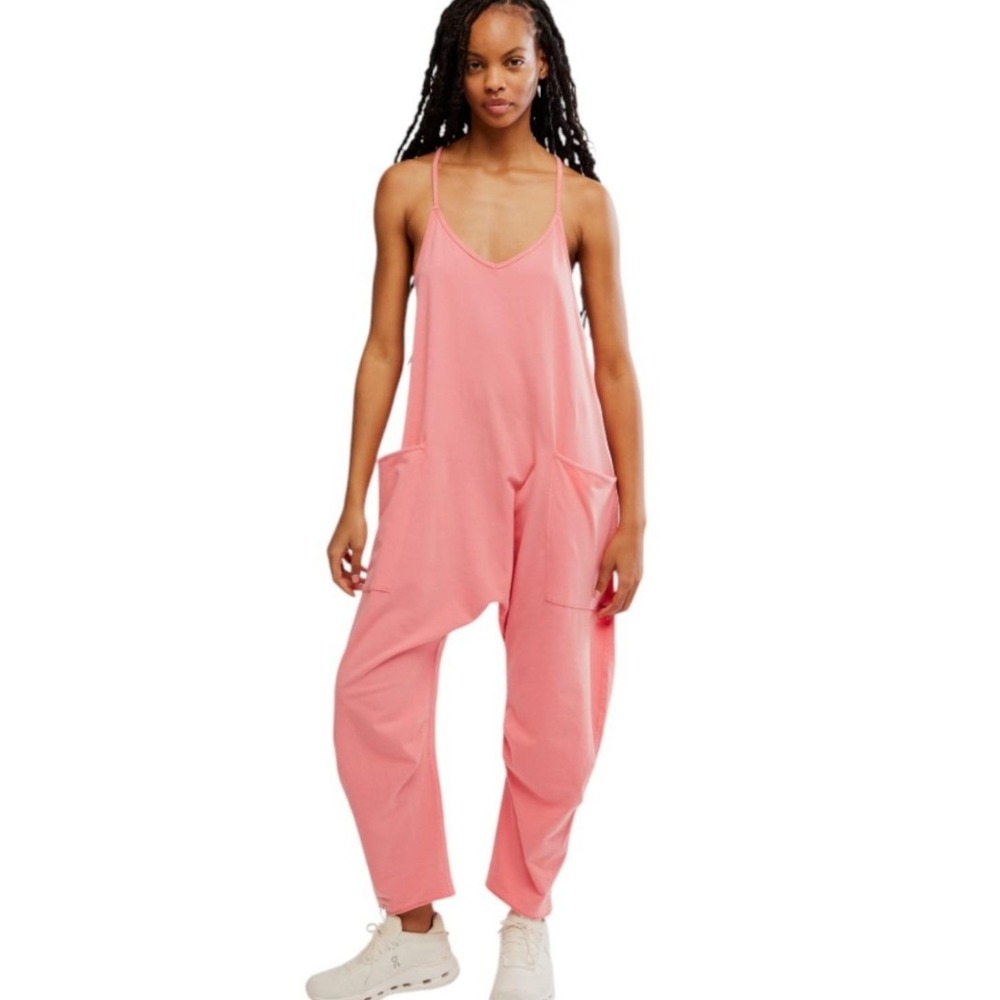 FP Movement Hot Shot Jumpsuit Pink Oversized Harem One Piece Large Boho Slouchy